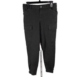 Lauren Ralph Lauren Charcoal Gray Cargo Snap Ankle‎ Stretchy Pants Sz 4